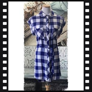 Rails Blue/White Plaid Shirt Dress Size XS